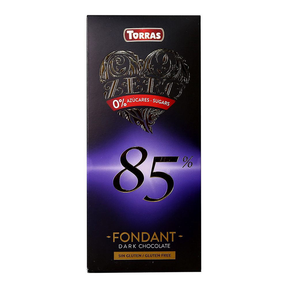 Sokeriton tumma suklaa 85% Torras - (12 x 100 g)